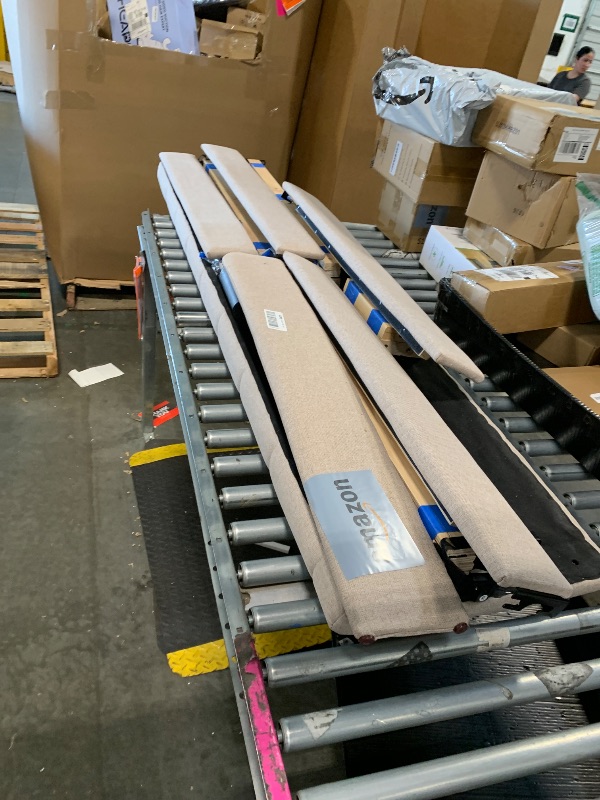 Photo 1 of ***Potential Missing Parts*** Beige Upholstered Bedframe, Size Unknown