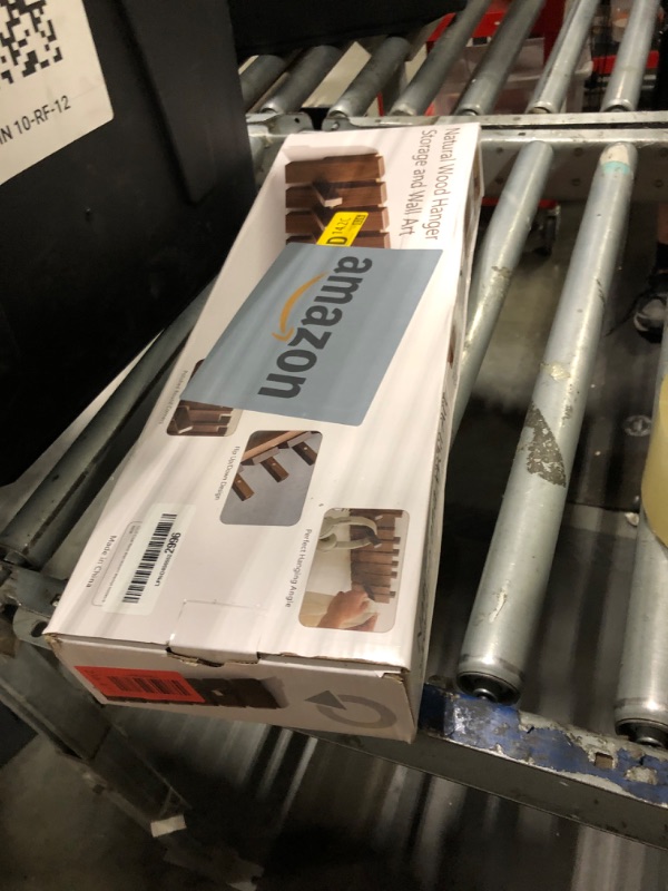 Photo 1 of **MISSING ONE HOOK**
QUELLANCE Wood Coat Rack Wall Mount, Coat Hooks Hanger Wall Mounted, Heavy Duty Wall Coat Rack with 6 Hooks for Hanging Coats/Keys/Hats/Robe&Towels/Plants/Bags, Walnut