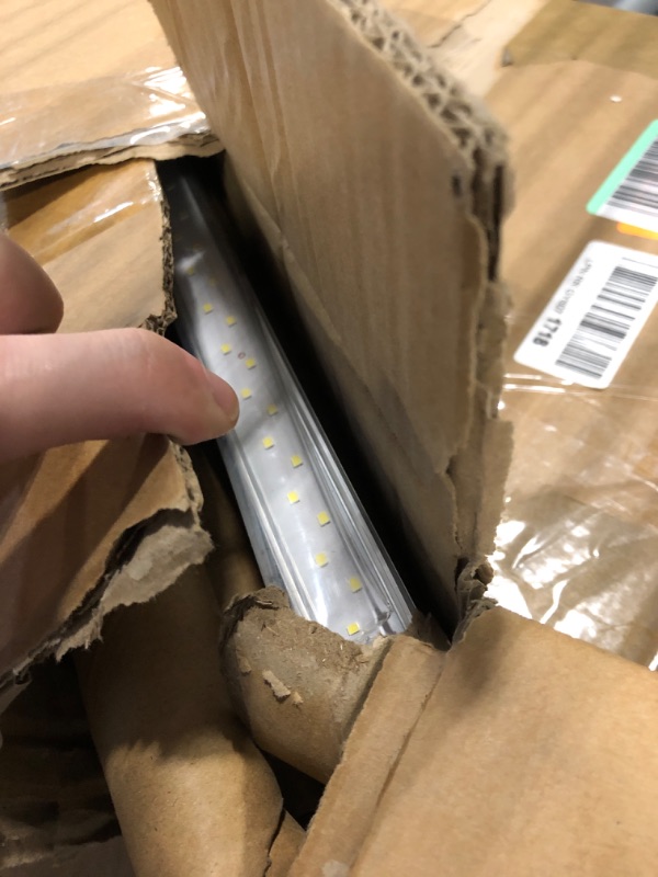 View 3 of *** BENT POSSIBLY BROKEN IN MIDDLE *** Barrina T8 T10 T12 LED Tube Lights, Dual-End Powered, Remove Ballast, Type B Bulbs, 8FT, FA8, 44W, 6500K Super Bright, 5500LM, LED Replacement for Fluorescent Tubes, Clear Cover, ETL Listed, 4 Packs