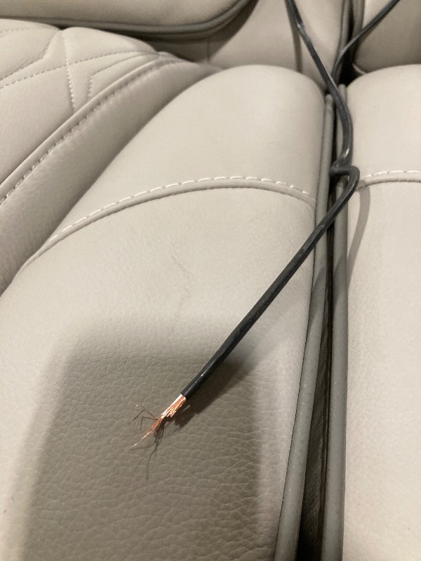 Photo 1 of ** MINOR DIRT MARKS *** *** BRING BIG TRUCK ITEM IS XL ON PALLET*** *** SOME WIRES LOOK DAMAGED *** Signature Design by Ashley Boyington Contemporary Leather Match Power Reclining Sofa with USB Charging Ports, LED Lights and Adjustable Headrest, Light Gra