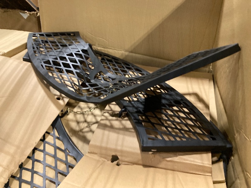 Photo 1 of ** BENT METAL PIECES *** OLYMPIA OUTDOORS 47 Inch Heavy Duty Steel Fire Pit with Grill, Large Outdoor Fire Pits for Outside Wood Burning, BBQ