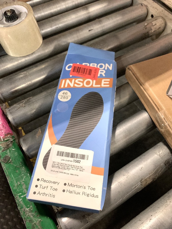 Photo 1 of 1 Pair Carbon Fiber Insole for Men & Women - Rigid Carbon Fiber Shoe Insert for Hallux Rigidus, Turf Toe, Morton's Toe (11.05' / 280mm - Men's 10.5 / Women's Size 11.5)