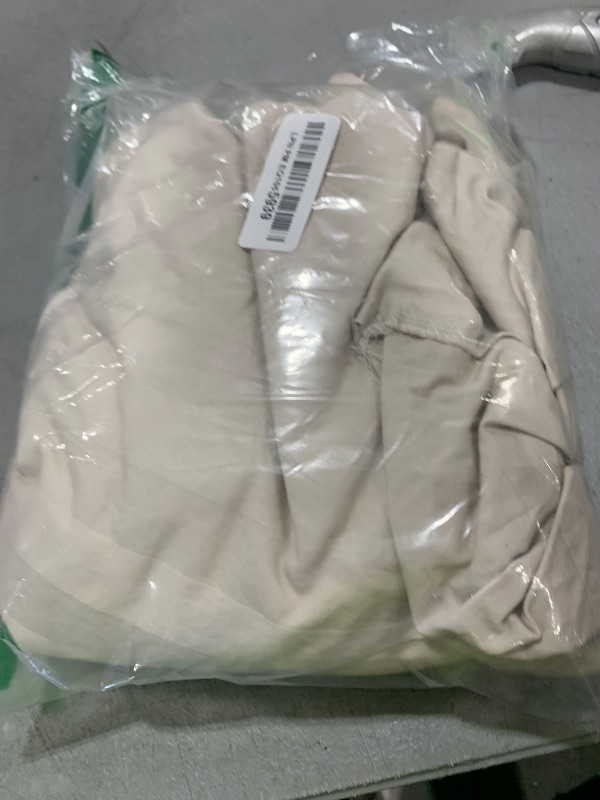 Photo 1 of 100% Egyptian Cotton Fitted Sheet Twin Size, 600 Thread Count, Single Fitted Sheet Only,16" Deep Pocket Sheet, Soft & Elastic Sateen Weave Bottom Sheet for Hotel & Home (Light Beige-Stripe, Twin)