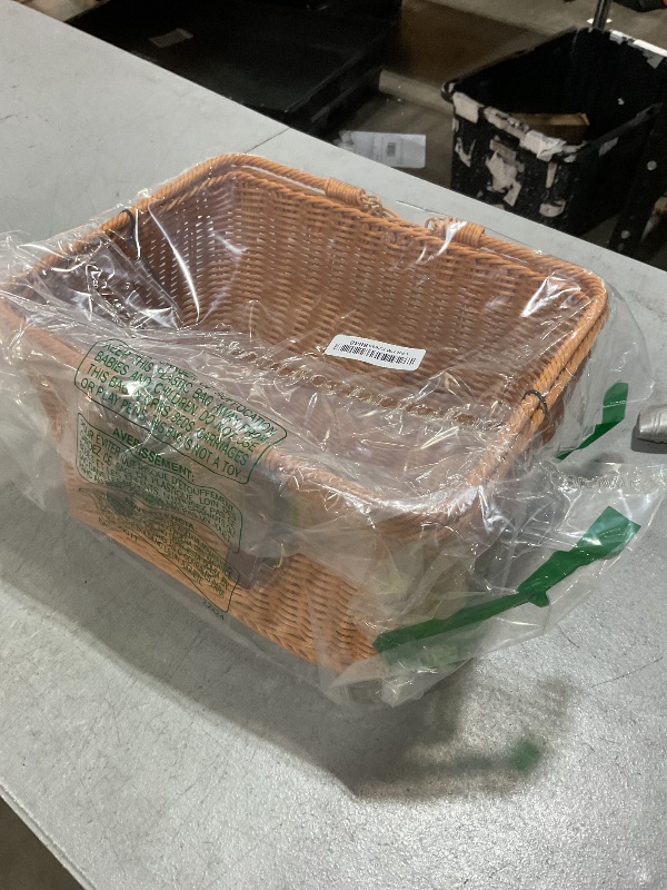 Photo 1 of Bike Basket - Durable Front Bicycle Bike Baskets - Handmade Woven Wicker Bike Basket with Adjustable Leather Straps (New Brown)