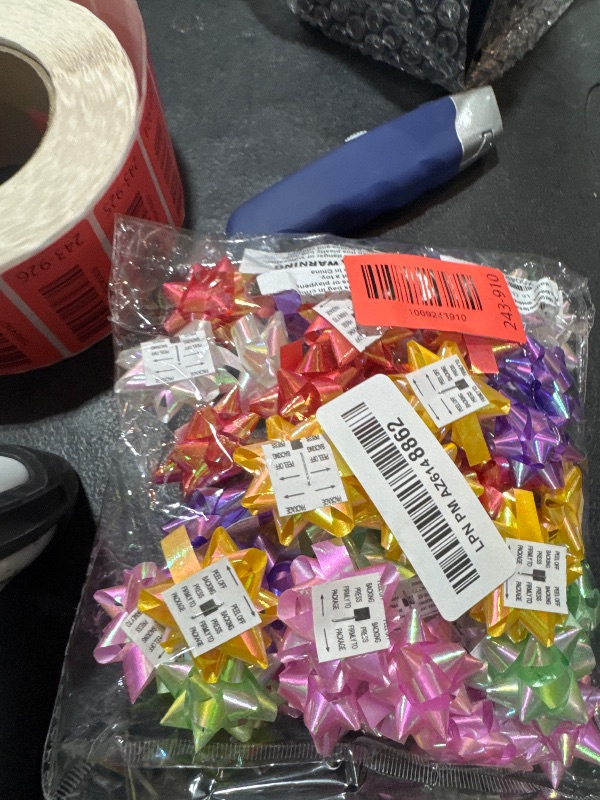 Photo 1 of 100Pcs Small Star Bows for Gift Wrapping and Presents,Multiple coClour Christmas Bows,Birthdays, Weddings or Other Holidays. (Style7)