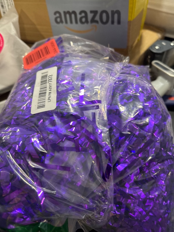 Photo 1 of 6 Pcs Purple Pom Poms Cheerleading Metal Foil Purple Pom Poms with Plastic Handles Purple Cheerleading Pom Poms for Cheering in Sports Meet Competition Fields and Other Festive Occasions, 30 Grams