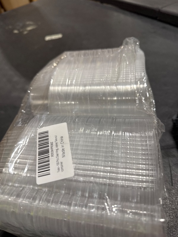 Photo 1 of 100 Pcs Clear Hinged Plastic Containers,3-3/4X3-3/4 X2-1/2 Inch Clamshell Food Containers, burgers,sandwich, cookies Take-out container