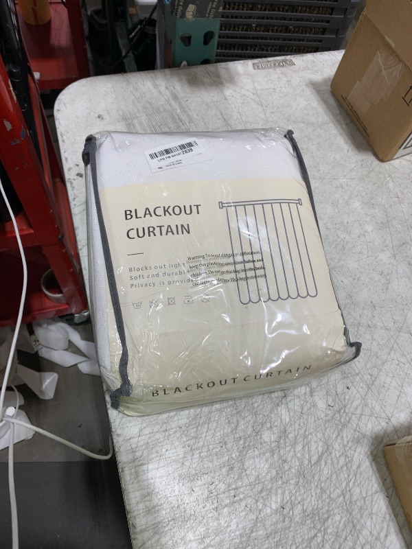 Photo 1 of 100% Blackout Shield Linen Blackout Curtains for Bedroom 108 Inches Long, Back Tab/Rod Pocket Living Room Drapes, Thermal Insulated Blackout Curtains 2 Panels Set, 50" W x 108" L, Bright White