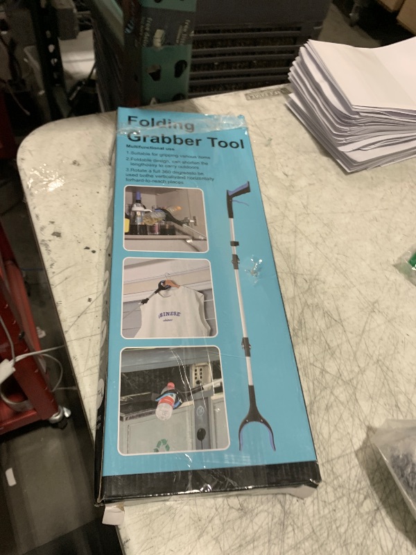 Photo 1 of 43 inch Extra Long Grabber Reacher Tool,Foldable Reacher Grabber Pickup Tool with Strong Grip Magnetic,360°Rotating Anti-Slip Jaw,Grabbers for Seniors for Outdoor & Indoor (Blue)