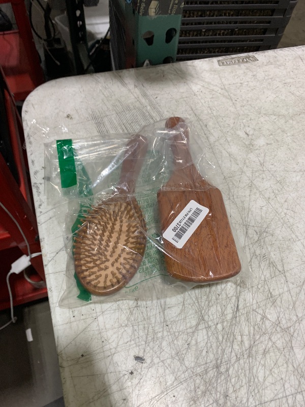 Photo 1 of 2-Piece Bamboo Hair Brush Set for Hair Growth (Oval & Square) - Natural Wooden Scalp Massage Brush with Bamboo Bristles,Detangling Hairbrush for Women,Men,All Hair Types - Ergonomic Handle