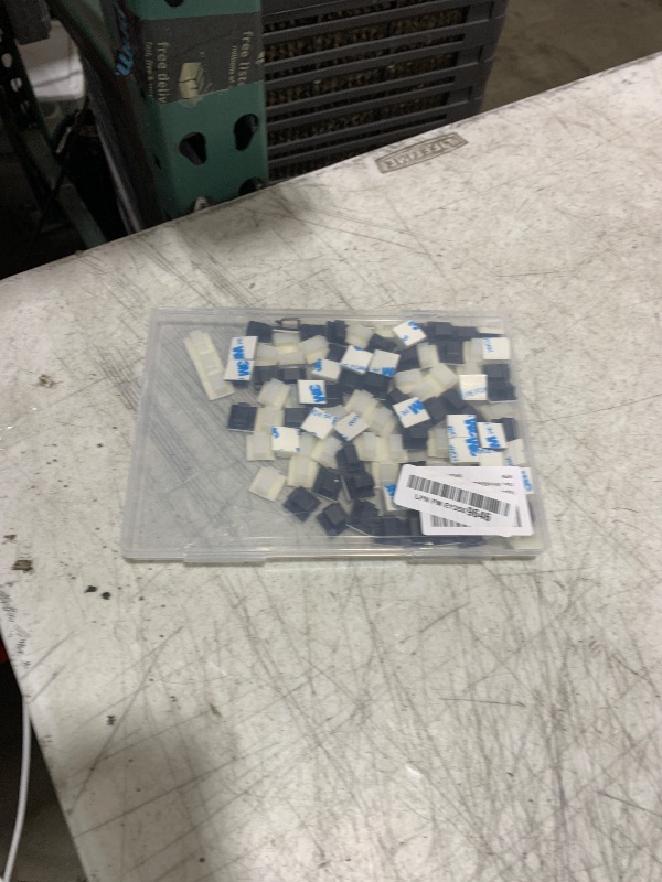 Photo 1 of [100Pcs] Adhesive Cable Clips (Small, White&Black) Under Desk Cable Management Clips - Strong Cord Organizer Clips Wall Wire Holder - Light Clips Hooks for LED, Car Dash Cam, USB Cable