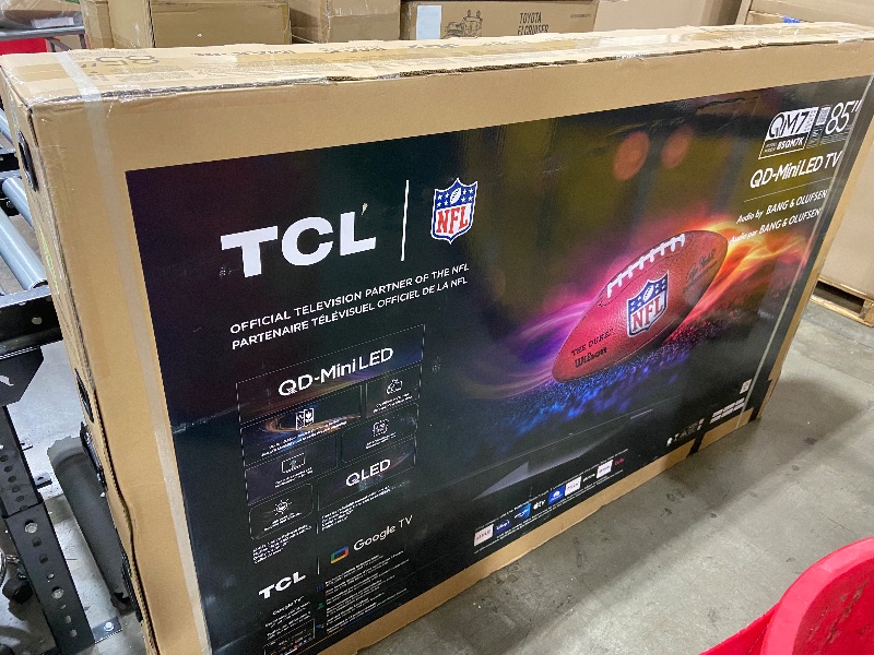 Photo 1 of **NONFUNCTIONAL, SOLD FOR PARTS*******TCL 85-Inch Class QM7K Series QD-Mini LED 4K UHD Google Smart TV Best Premium Mini-LED TV - QLED, 144hz, 288hz Gaming Rate, Anti-Reflective Screen, Bang & Olufsen Audio, Atmos