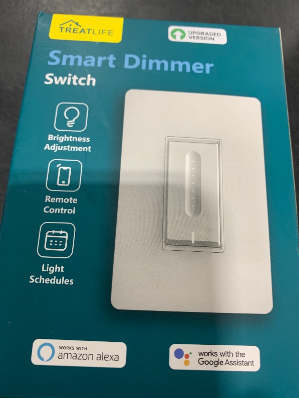 Photo 1 of [New Version] TREATLIFE Smart Dimmer Switch, 2.4GHz WiFi Single-Pole Dimmable Smart Light Switch Compatible with Alexa, Google Home, Sleep/Wake Timer, Customizable Indicator, Neutral Wire Required
