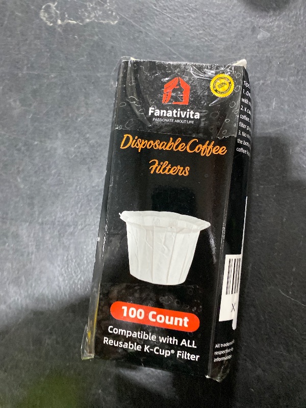 Photo 1 of 100 Count Fanativita K Cup Coffee Filters Disposable for Keurig Single Cup, Compatible with All Reusable K Cups (White)