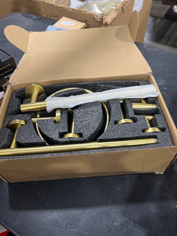 Photo 1 of 10 Pieces Brushed Gold Bathroom Hardware Towel Bar Set for Bathroom Wall, 23.6Inch Bathroom Accessories Set Upgraded Bathroom Towel Holder, Stainless Steel Towel Racks Bathroom Wall Mounted