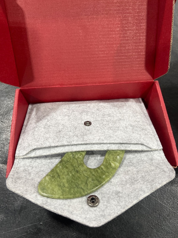Photo 1 of 2 PCS Jade Stone Gua Sha Massage Tool, Large Guasha Muscle Scraper Tools Set with Handle Muscle Scraping Massage Tools S Shaped Anti Cellulite Spa Acupuncture Tools for Lymphatic Drainage