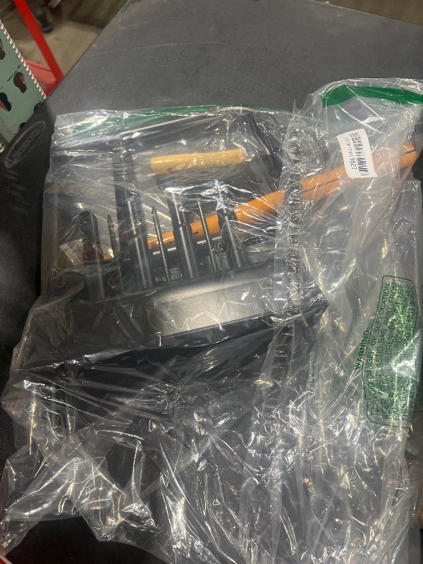 Photo 1 of 2-in-1 Manual Lawn Aerator Tool with Soil Core Storage Tray - 41.3" Heavy Duty Carbon Steel Garden Core Aerator Lawn Tool- Multifunctional Spike & Plug Aerator for Compacted Soil(Black + Orange)