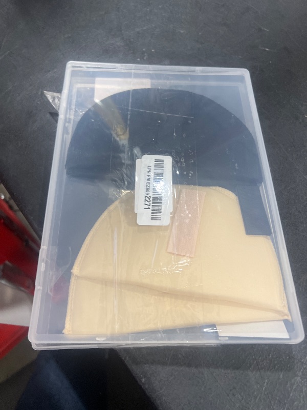 Photo 1 of 2 Pairs Set-in Shoulder Pads Thickness 1.5cm Breathable Sponge Pads High Low Shoulders Enhancer for Women Men Clothes Blazer Suit Coat Jacket Shirt Sewing Supplies(Black & Skin & White) (Black+Skin)