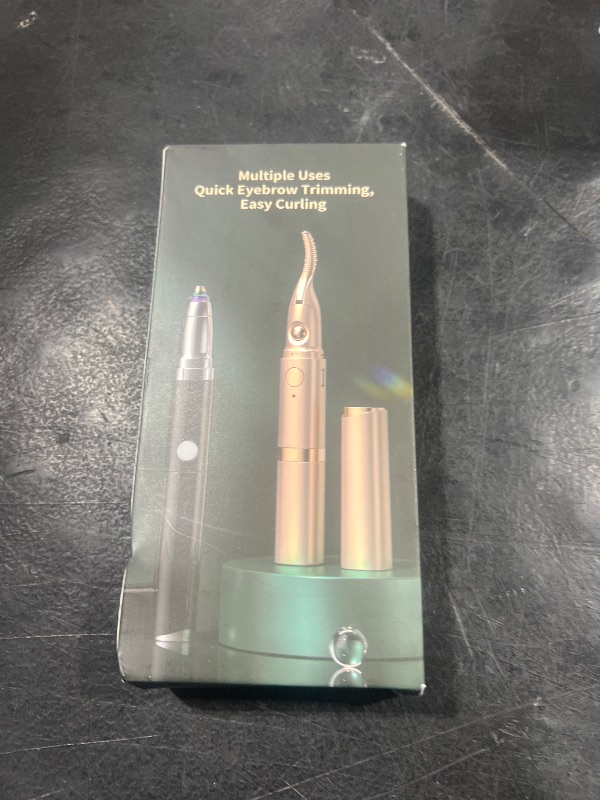 Photo 1 of 2 in 1 Heated Eyelash Curlers and Eyebrow Trimmer for Women, Electric Eyelash Curler with 2 Temperature Modes Anti-Burn USB Rechargeable Heated Eyelash Curler, Ideal Gift for Women (Black)