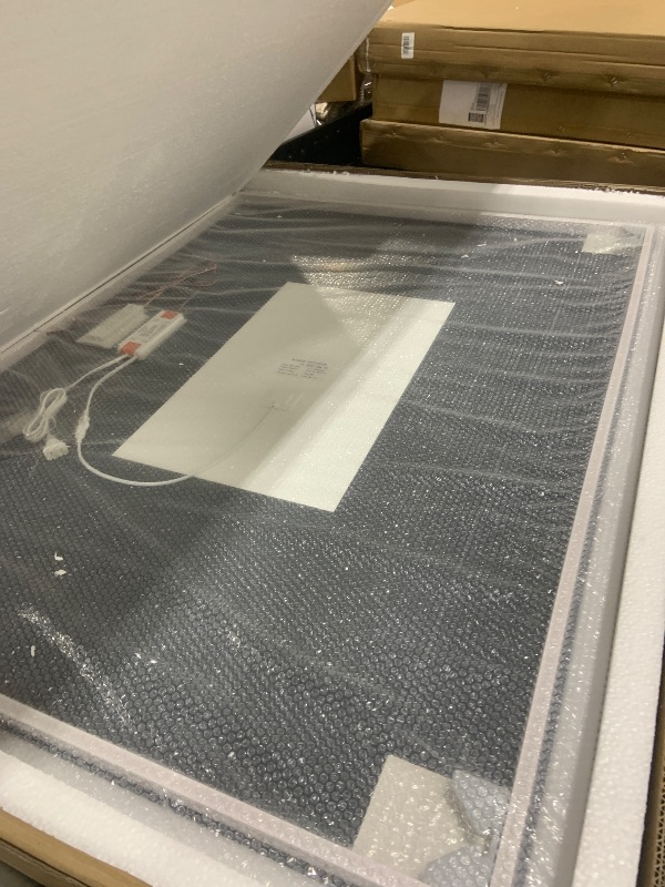 Photo 1 of (UNKNOWN DIMENSIONS) inch Backlit and Front Tricolor Lighted Dimmable Anti-Fog Shatter Proof LED Bathroom Vanity Mirror with Touch Daylight Lighting Adjustable Brightness Cosmetic Makeup Mirror for Women - White