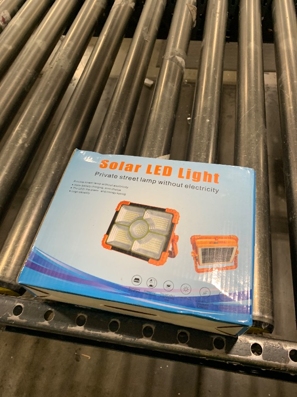 Photo 1 of 100W LED Solar Work Light, 466 LED 10000LM Magnetic Worklight with 5 Modes, 12000mAh Battary Rechargeable, IP66 Waterproof Portable Solar Outdoor Working Light for Emergency, Repair, Camping