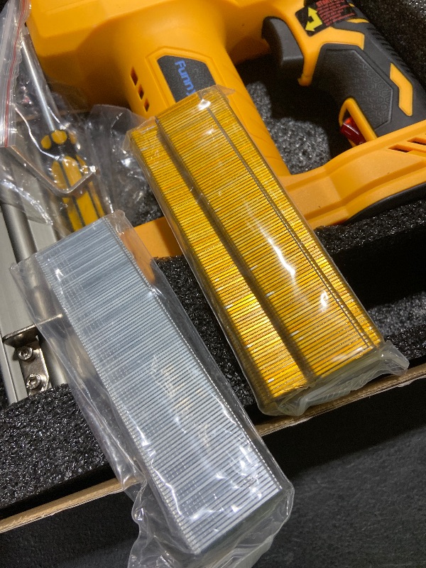 Photo 1 of 18 Gauge Brad Nailer/Narrow Crown Stapler Compatible with Dewalt 20V MAX Battery(NO Battery) 2 in 1 Cordless Nail Gun with 1000 Nails and 1000 Staples for Home Improvement, DIY and Woodworking