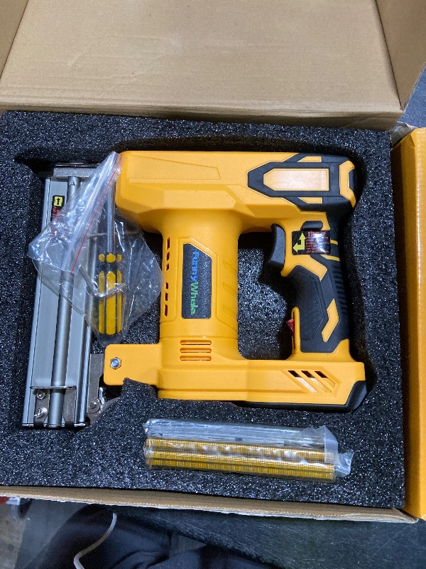Photo 1 of 18 Gauge Brad Nailer/Narrow Crown Stapler Compatible with Dewalt 20V MAX Battery(NO Battery) 2 in 1 Cordless Nail Gun with 1000 Nails and 1000 Staples for Home Improvement, DIY and Woodworking