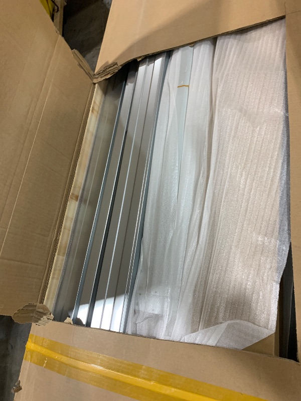 Photo 1 of *INCOMPLETE SET* DWVO 10' x 10' Outdoor Storage Shed, Waterproof Metal Garden Shed with Windows, Lockable Doors, and Sloped Roof for Patio, Backyard, Lawn, Tool Storage, Bike Shed, Pet Shelter (Gray + White) *ONLY 2 BOXES*