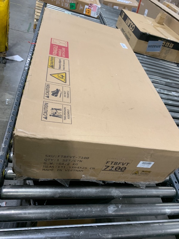 Photo 1 of YITAHOME 48'' Farmhouse Makeup Vanity Desk with Mirror and Lights, 68'' 360° Rotation Big Modern Lighted Vanity Table with 6 Drawers & Lots Shelves, Rustic Large Dressing Table, Antique Brown