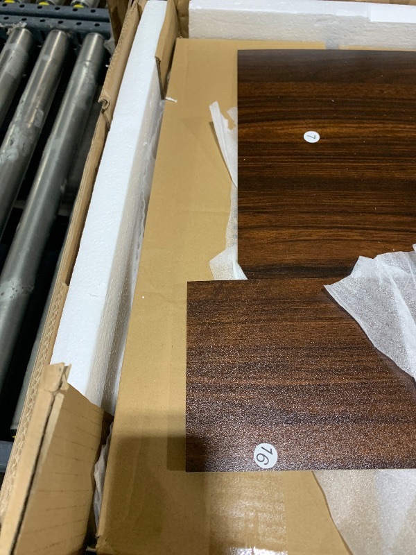 Photo 1 of YITAHOME 48'' Farmhouse Makeup Vanity Desk with Mirror and Lights, 68'' 360° Rotation Big Modern Lighted Vanity Table with 6 Drawers & Lots Shelves, Rustic Large Dressing Table, Antique Brown