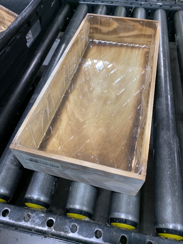 Photo 1 of 1 Pcs Wood Planter Box Rectangle Whitewashed Wooden Rectangular Planter Decorative Rustic Wooden Box with Inner Plastic Box - 17.3" L x 7.8" W x 3" H Floral Natural Centerpieces Rustic Wedding Decor