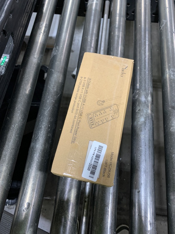 Photo 1 of 10 Feet Surge Protector Power Strip - Nuetsa Extension Cord(1625W/13A) with 8 Outlets and 4 USB Ports, Flat Plug, 2700 Joules, for Home, School, College Dorm Room, and Office, ETL Listed, Black