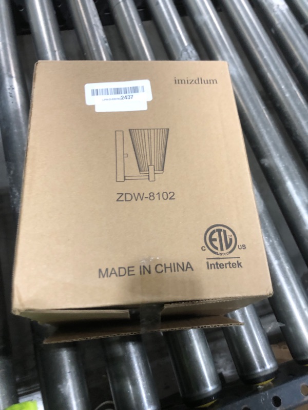 Photo 1 of 1-Light Bathroom Vanity Light, Brushed Nickel Wall Sconce with Ribbed White Glass Shade for Mirror, Bathroom, Bedroom, Living Room, Modern Style Wall Light, 1 Pack, E26 Base (Bulbs Not Included)