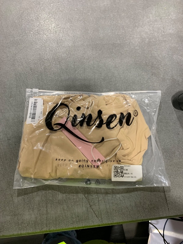 Photo 1 of *SHORT SLEEVE*________QINSEN Womens High Neck Crop Top Slimming Fit  Fall Winter Basic Tee Shirt Khaki XS