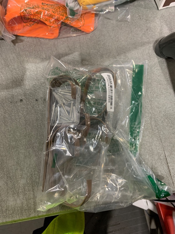 Photo 1 of 6 Pieces Pool Pole Hook Hanger Swimming Metal Brackets Pool Hook with 12 Pieces Screws for Telescopic Poles, Skimmers, Leaf Rakes, Net, Brush, Vacuum Hose, Garden and Pool Accessories (Coffee Color)