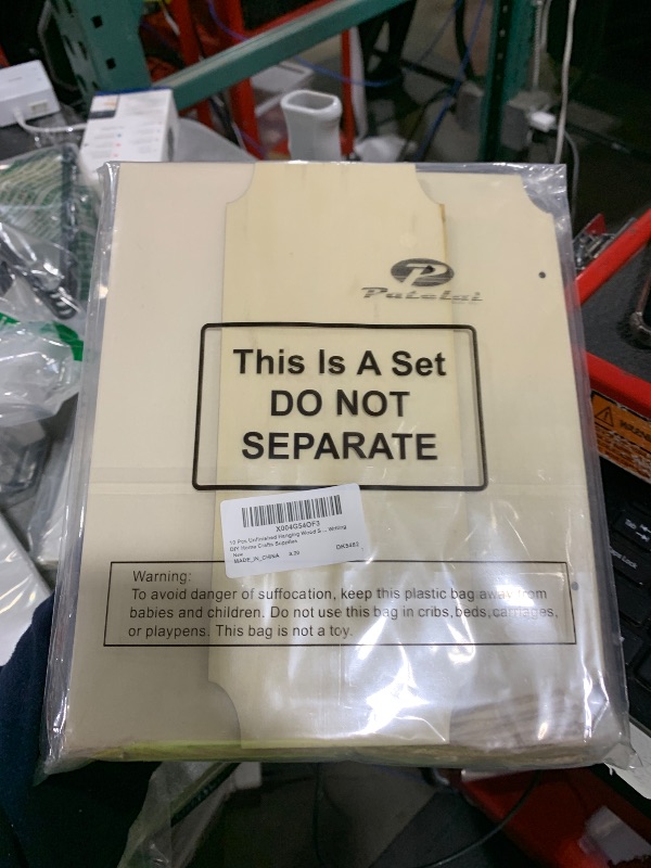 Photo 1 of 10 Pcs Unfinished Hanging Wood Sign 9. 8 x 3. 9 Inch Blank Wooden Signs Rectangle Plaque Wooden Slices Banners with Ropes for Painting Writing DIY Home Crafts Supplies