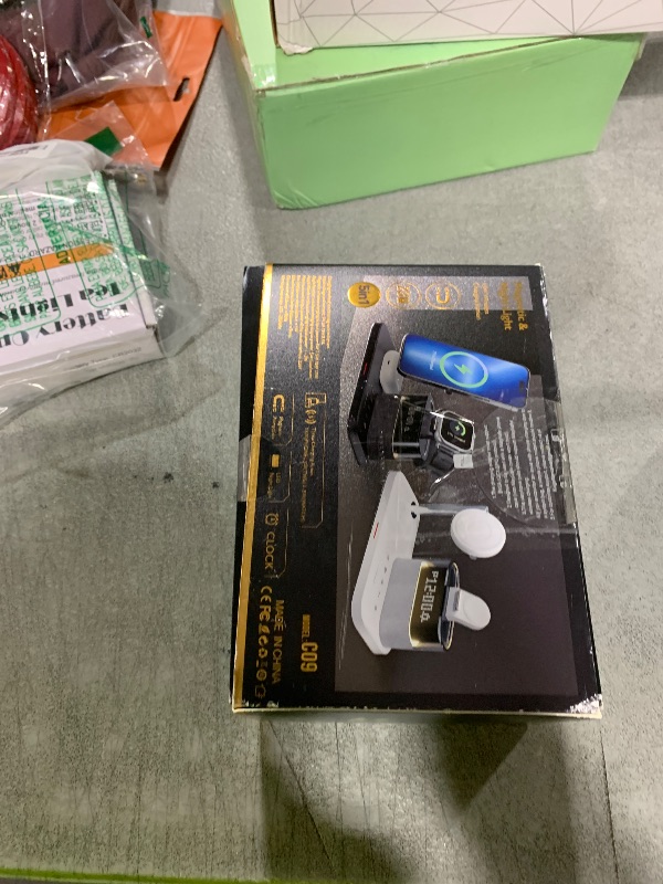 Photo 1 of 5 in 1 Wireless Charging Station for Apple,Mag-Safe Charger with Alarm Clock Night Light for Multiple Devices,Nightstand Charging Station for iPhone 17/16/15/14/13/12,Apple Watch Series,Air-Pods