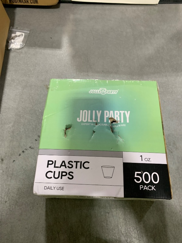Photo 1 of 1 OZ 500 Pack Plastic Shot Glasses, Disposable Cups, 1 Ounce Tasting Cups Party Cups Perfect for Whiskey, Wine Tasting, Food Samples, and Parties