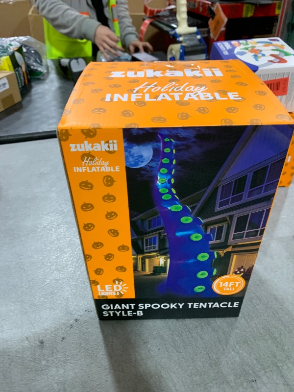 Photo 1 of 1PCS 14FT Giant Halloween Inflatables Octopus Tentacles, Huge Halloween Decorations Outdoor Build-in LED Lights Vivid Spooky Blow Up Yard Decoration Large Blowups Holiday Lawn Party Yard -Style B