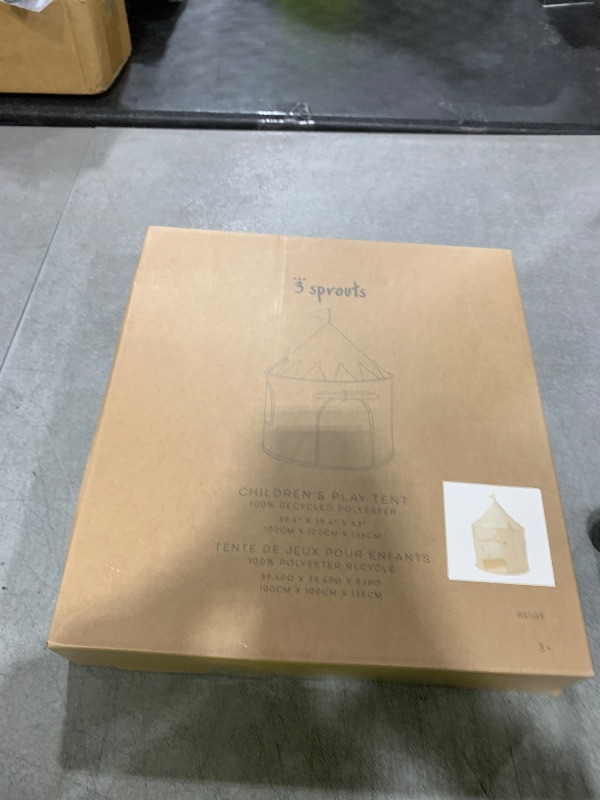 Photo 1 of 3 Sprouts Kids Play Tent - Sustainable Recycled Fabric – Fun Spacious Childs Playhouse for Indoor Games for Boys & Girls - Durable Fort Pop Up House for Toddlers & Children Age 3-10 - Beige