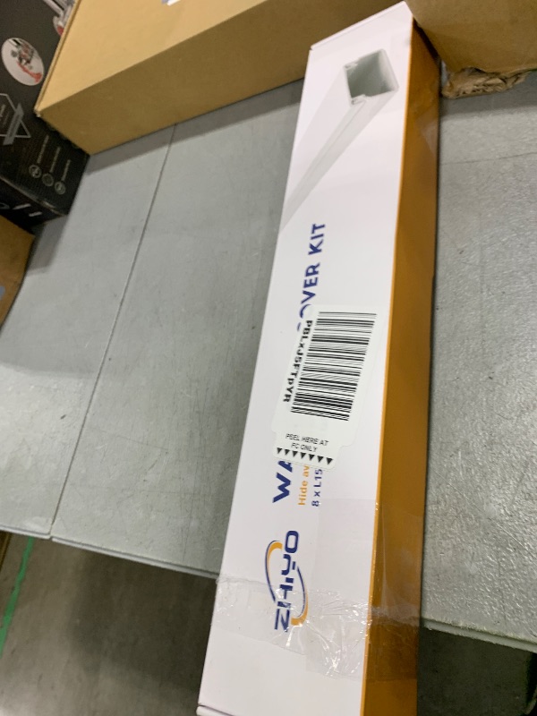 Photo 1 of 126in Cord Hider Kit, Wire Covers for TV on Wall, Paintable Cable Management Kit, Cable Cover for Mounted TV, Hide Wires Along Wall, Grey Cord Cover, 8xL15.7in W0.95in H0.55in