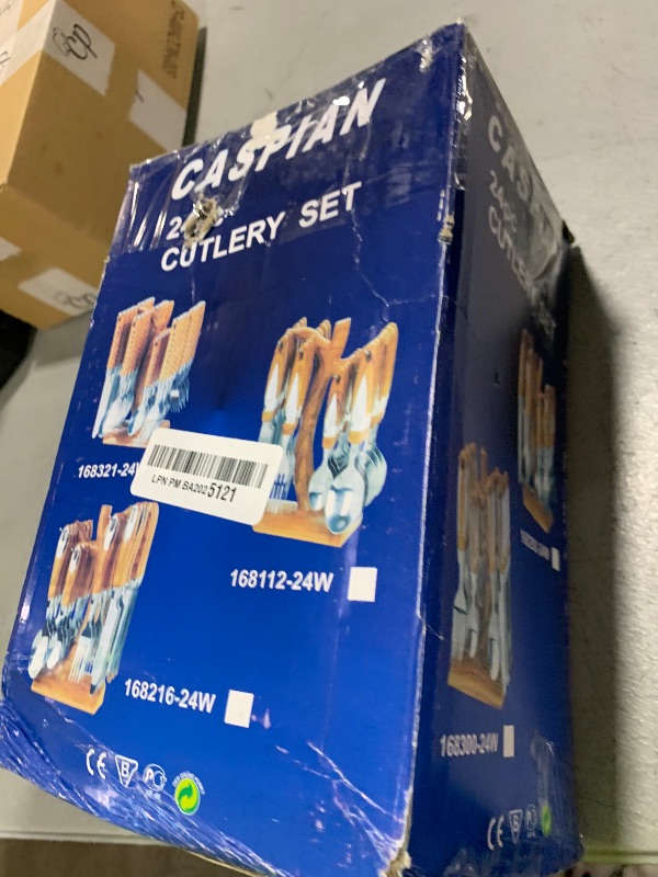 Photo 1 of 24 Pcs Stainless Steel Cutlery Set with Cutlery Rack, Eating Tableware Set Service for 6, Durable Flatware Set for 6 Includes Knifes, Forks & Spoons for Kitchen and Home