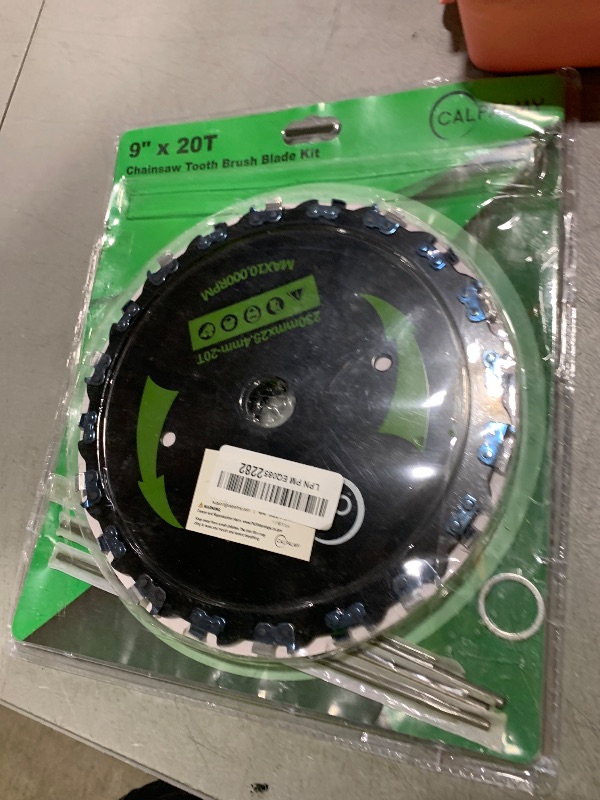 Photo 1 of (2-Set) 7" x 20T Chainsaw Tooth Brush Blades – 2 Blades, 3 Assorted Round Files (5/32’’, 3/16'', 11/64'') and 4 Washers | for Cutter, Trimmer, Weed Eater | Made from Carbon Steel, Cuts Like Butter