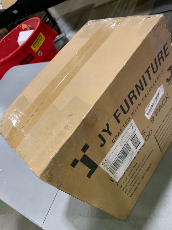 Photo 1 of 9 PCS Interlocking Deck Tiles 12" x 12" - Premium Acacia Wood Patio Tiles Waterproof - Deck Tiles Interlocking All Weather Waterproof Flooring - Easy Installation for Indoor & Outdoor (Brown)