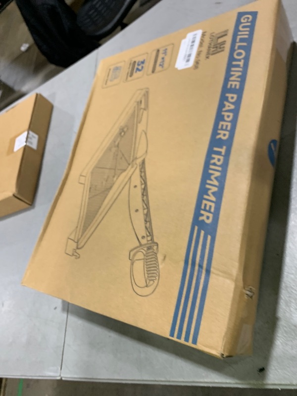 Photo 1 of 12'' Wood Guillotine Paper Cutter, Heavy Duty Wood Base Paper Trimmer with 32 Sheets Capacity Paper Cutting Board for Classroom, Crafting, Cardstock, Art Projects