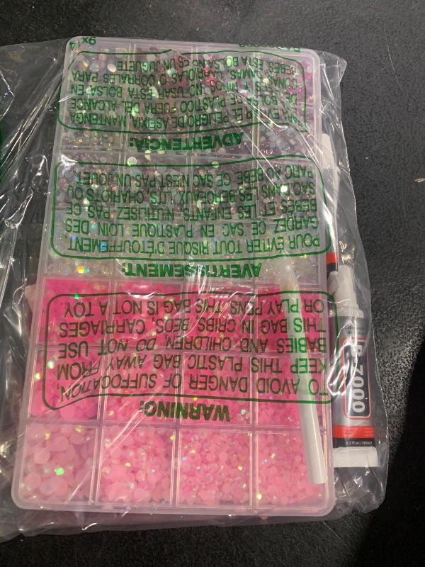 Photo 1 of 20000Pcs Pink Rhinestones for Bedazzling with 3Pcs B7000 Jewelry Glue, Resin Rhinestones for Crafting Crafts?Bedazzler Kit Flatback Gems for Clothing Shoes Tumblers Nail Art