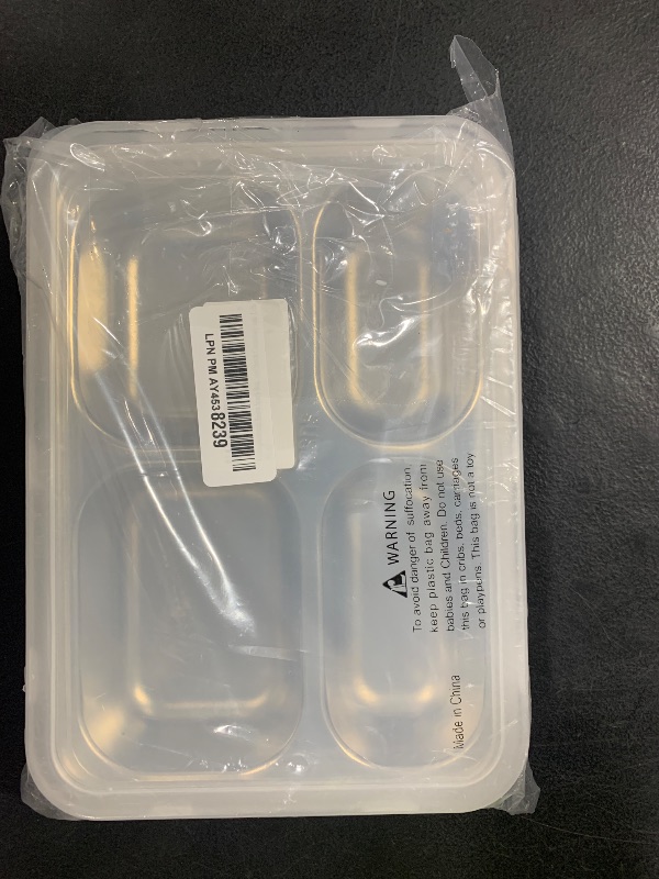 Photo 1 of 3 Pack Snack Containers for Kids Adults - 4 Compartment Stainless Steel Containers with Lids, Lunch Box, Meal Prep Containers, Divided Stainless Steel Food Storage Boxes for School, Home, Travel