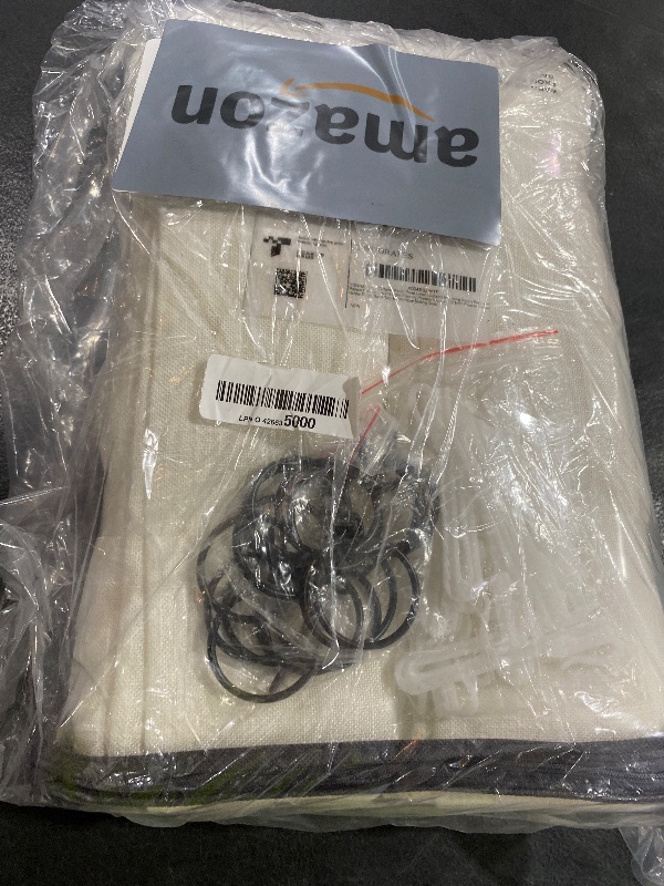 Photo 1 of 102 Inch Long Curtains Pinch Pleat Linen Curtains for Living Room Bedroom 2 Panels Natural Cream Light Filtering Privacy Neutral 102 Inch Pleated Drapes Hooks Rings Back Tab for Window Sliding Door