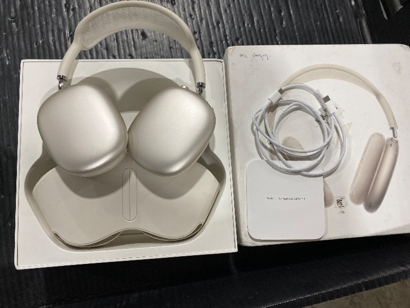 Photo 1 of Apple AirPods Max Wireless Over-Ear Headphones, Pro-Level Active Noise Cancellation, Transparency Mode, Personalized Spatial Audio, USB-C Charging, Bluetooth Headphones for iPhone - Starlight