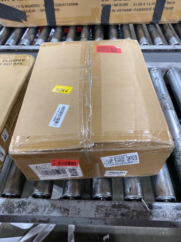 Photo 1 of *DAMAGED** Masupu Nightstand,Mid-Century Modern Bedside Table with Storage Drawer and Open Wood Shelf,Small Gold Frame Side Table for Bedroom,Living Room,White